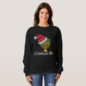 I Celebrate Both Christmas Hanukkah Chanukah Jewis Sweatshirt (Vorne ganz)