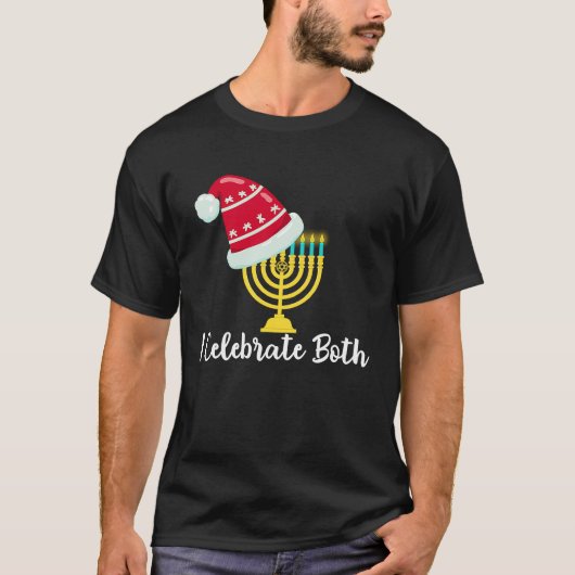 I Celebrate Both Christmas Hanukkah Chanukah Jewis T-Shirt (Vorderseite)