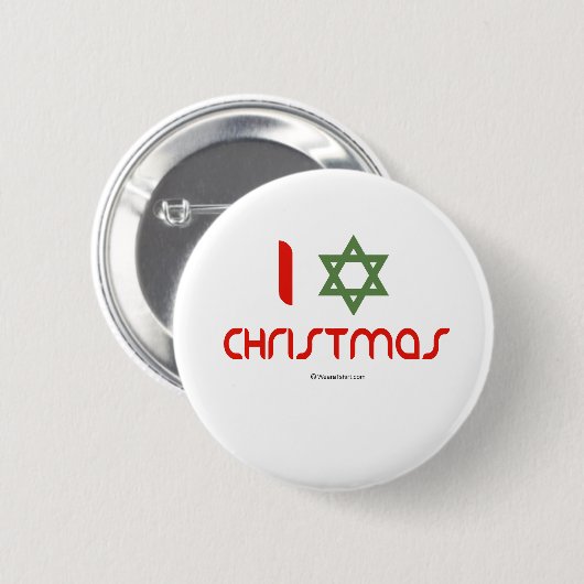 I Chanukka-Weihnachtsgrün Button (Vorne & Hinten)
