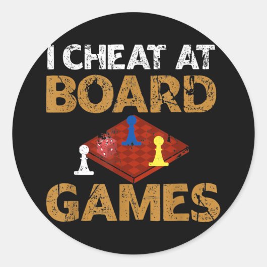 I Cheat at Board Games Chefin Runder Aufkleber (Vorderseite)