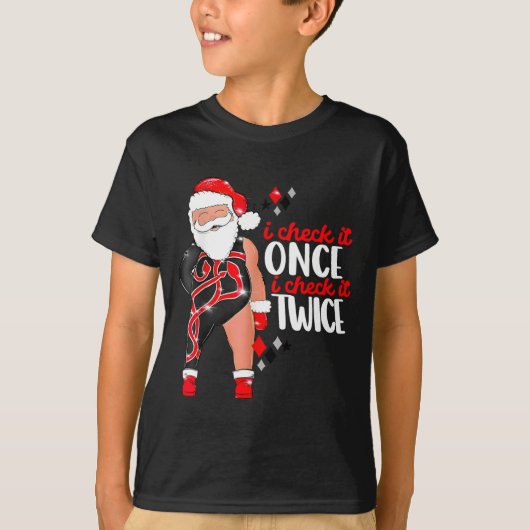 I Check It Once Then I Check It Twice Santa 1989 C T-Shirt (Vorderseite)