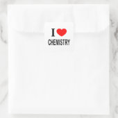 I ❤️ CHEMISTRIE I LIEBE CHEMISTRIE I HERZCHEMISTRI QUADRATISCHER AUFKLEBER (Tasche)
