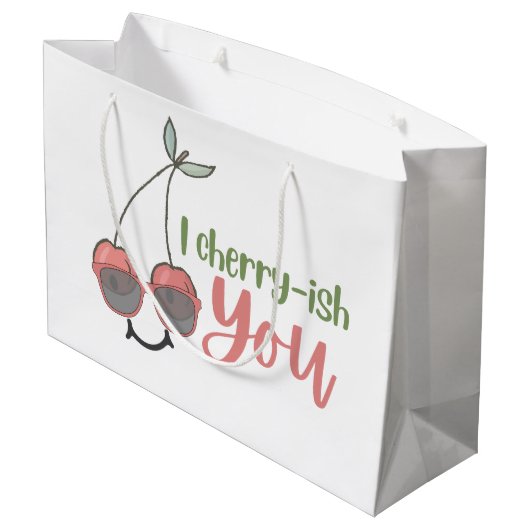 I Cherry-ish you Gift Bag Große Geschenktüte (Rückseite Schrägansicht)