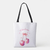 "I Cherry-ish You" mit Individuelle Name Romantik Tasche (Rückseite)