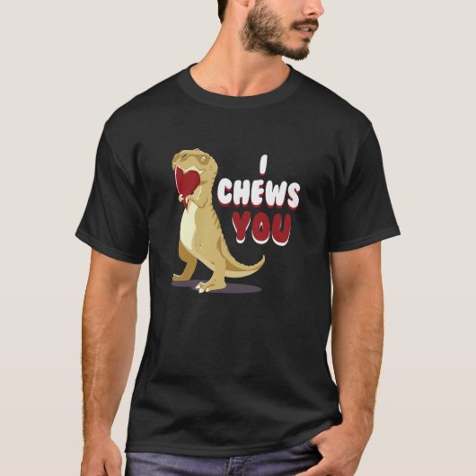 I Chews You Cupid Rex Dinosaur Dino Heart Valentin T-Shirt (Vorderseite)