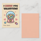 I CHEWS You Gumball Kids Valentine's Mitteilungskarte (Vorne/Hinten)