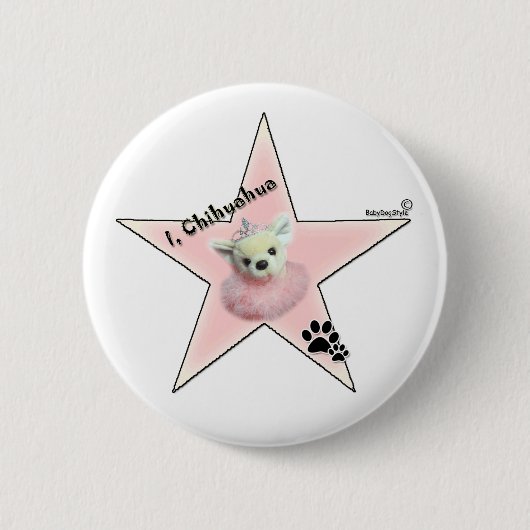 I, Chihuahuahollywood-Stern-Button Button (Vorderseite)