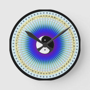 I Ching Hexagrams Clock Runde Wanduhr
