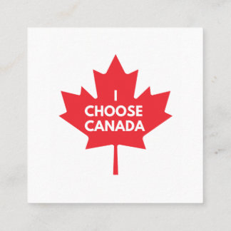 I Choose Canada Business Card Quadratische Visitenkarte