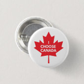 I Choose Canada Round Button Abzeichen (Vorne & Hinten)
