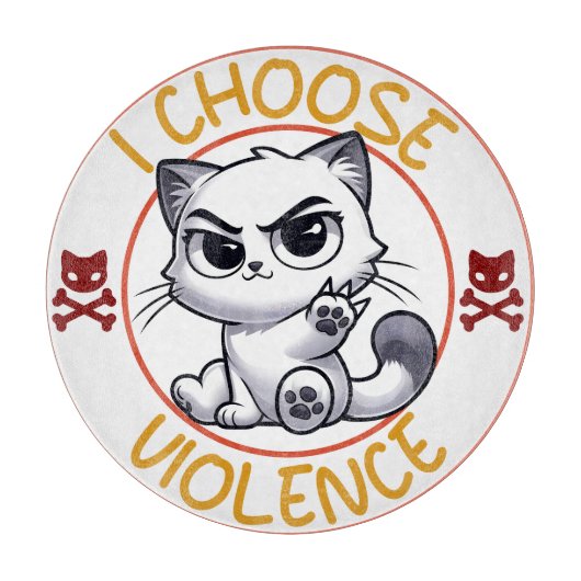 I Choose Gewalt Cat Schneidebrett (Vorderseite)