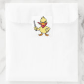 I Choose Gewalt Funny Angry Duck Quadratischer Aufkleber (Tasche)