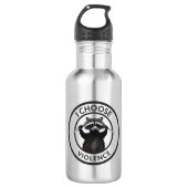 I Choose Gewalt Funny Raccoon Edelstahlflasche (Vorderseite)