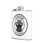I Choose Gewalt Funny Raccoon Flachmann (Links)