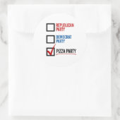 I Choose Pizza Party Runder Aufkleber (Tasche)