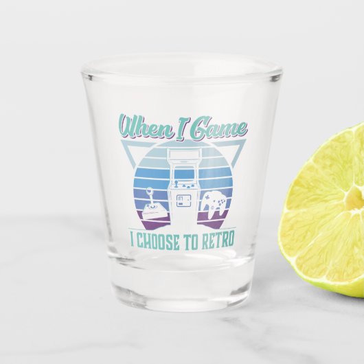 I Choose to Retro - Retro Video Game Shot glass Schnapsglas (Vorderseite)
