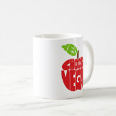 I Choose Vegan - Apple Typografy Kaffeetasse (VorderseiteRechts)
