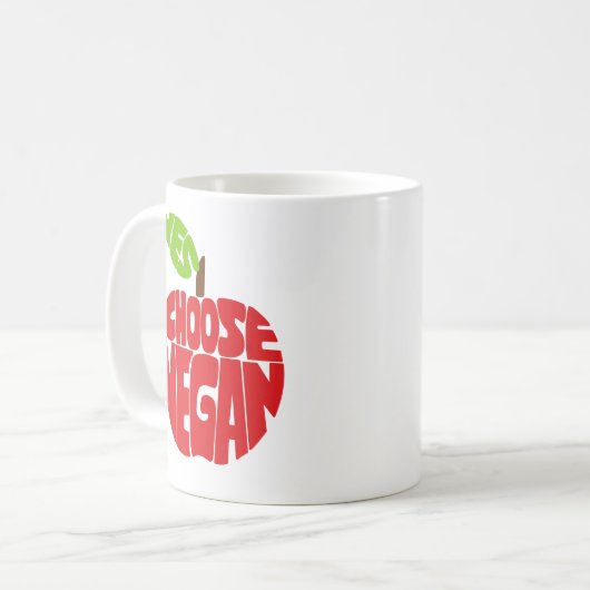 I Choose Vegan - Apple Typografy Kaffeetasse (Vorderseite Links)