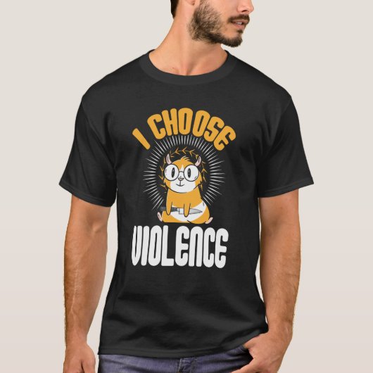 i choose violence cute angry hamster T-Shirt (Vorderseite)