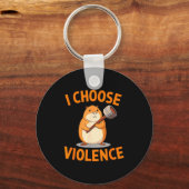 I Choose Violence Funny Hamster Graphic  Schlüsselanhänger (Vorderseite)