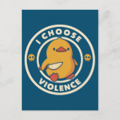 I Choose Violence Meme Duck Chick Chicken Gore Postkarte (Vorderseite)