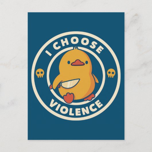 I Choose Violence Meme Duck Chick Chicken Gore Postkarte (Vorderseite)