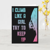 I Climb Like A Girl Try To Keep Up Bouldering Rock Karte (Gelbe Blume)