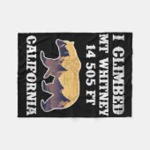 I Climbed Mount Whitney California 14505 Ft Fleecedecke (Vorderseite (Horizontal))