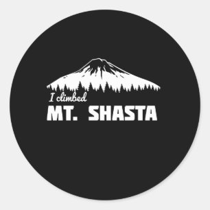 I Climbed Mt. Shasta Runder Aufkleber