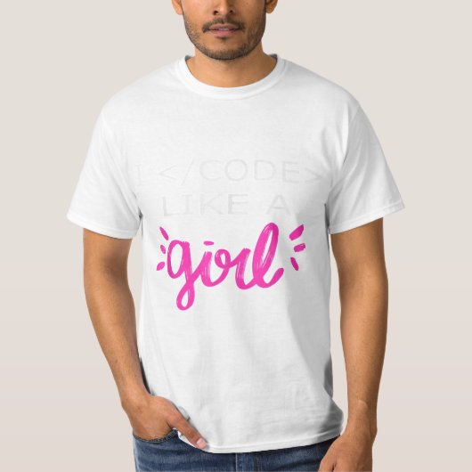 I Code wie ein Girl Funny Binary Coding Computer S T-Shirt (Vorderseite)