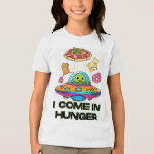 I Come in Hunger – Funny Alien Foodie Design Tri-Blend Shirt (Vorderseite)