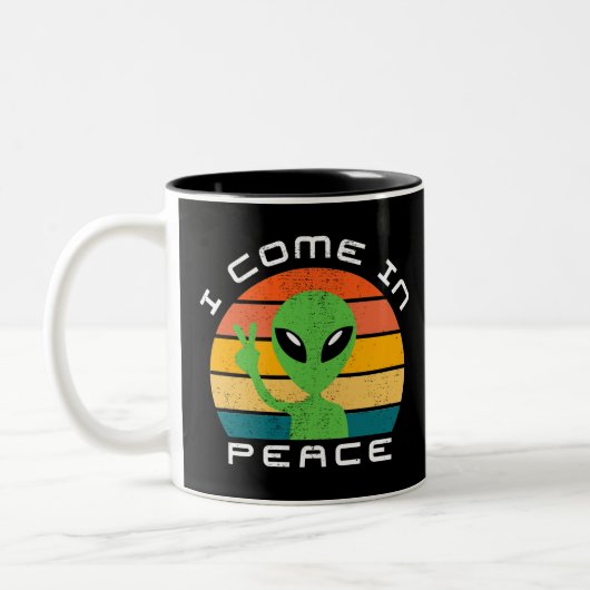 I Come In Peace  Alien  Space Zweifarbige Tasse (Links)