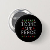 I Come In Peace Couple Matching Ugly Christmas Swe Button (Vorne & Hinten)
