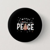 I Come In Peace Couple Matching Ugly Christmas Swe Button (Vorderseite)