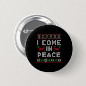I Come In Peace Couple Matching Ugly Christmas Swe Button (Vorne & Hinten)