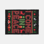 I Come In Peace Couple Matching Ugly Christmas Swe Fleecedecke (Vorderseite (Horizontal))