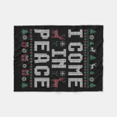I Come In Peace Couple Matching Ugly Christmas Swe Fleecedecke (Vorderseite (Horizontal))