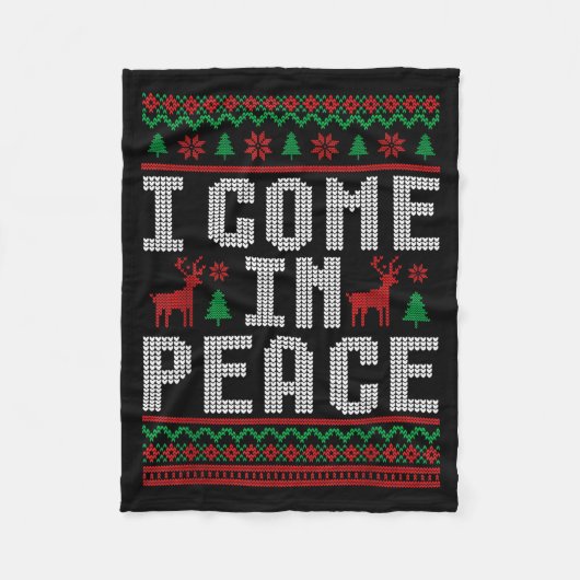 I Come In Peace Couple Matching Ugly Christmas Swe Fleecedecke (Vorderseite)