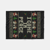 I Come In Peace Couple Matching Ugly Christmas Swe Fleecedecke (Vorderseite (Horizontal))