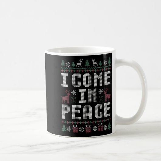 I Come In Peace Couple Matching Ugly Christmas Swe Kaffeetasse (Rechts)