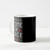 I Come In Peace Couple Matching Ugly Christmas Swe Kaffeetasse (Vorderseite Links)