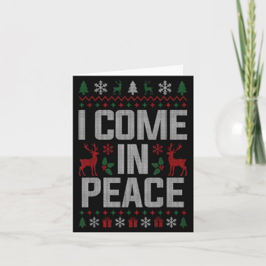 I Come In Peace Couple Matching Ugly Christmas Swe Karte (Vorderseite)