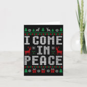 I Come In Peace Couple Matching Ugly Christmas Swe Karte (Vorderseite)