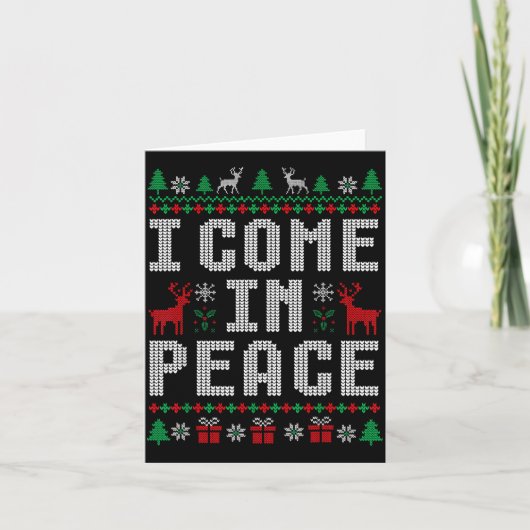 I Come In Peace Couple Matching Ugly Christmas Swe Karte (Vorderseite)