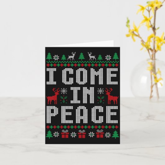 I Come In Peace Couple Matching Ugly Christmas Swe Karte (Gelbe Blume)