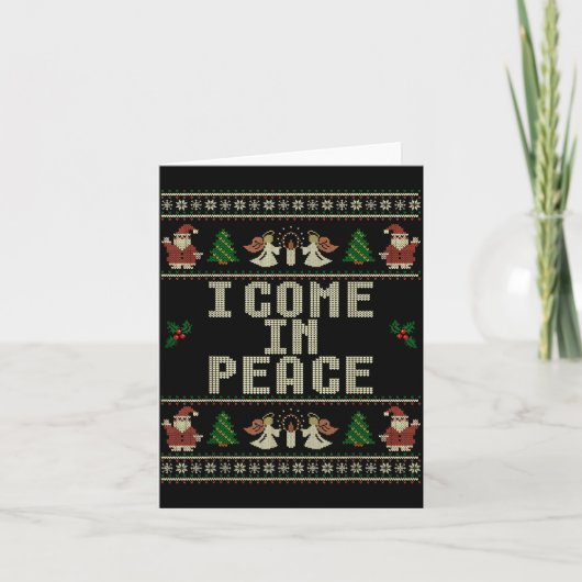 I Come In Peace Couple Matching Ugly Christmas Swe Karte (Vorderseite)