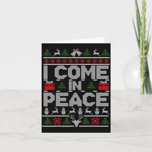 I Come In Peace Couple Matching Ugly Christmas Swe Karte (Vorderseite)