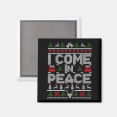 I Come In Peace Couple Matching Ugly Christmas Swe Magnet (Vorderseite/Rückseite)