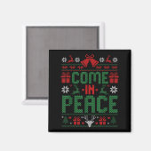 I Come In Peace Couple Matching Ugly Christmas Swe Magnet (Vorderseite/Rückseite)