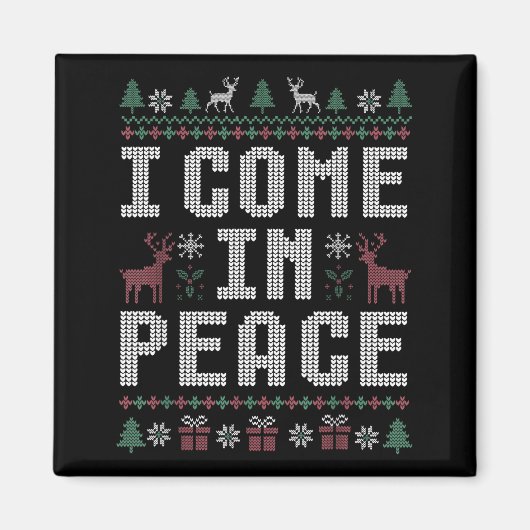 I Come In Peace Couple Matching Ugly Christmas Swe Magnet (Vorne)